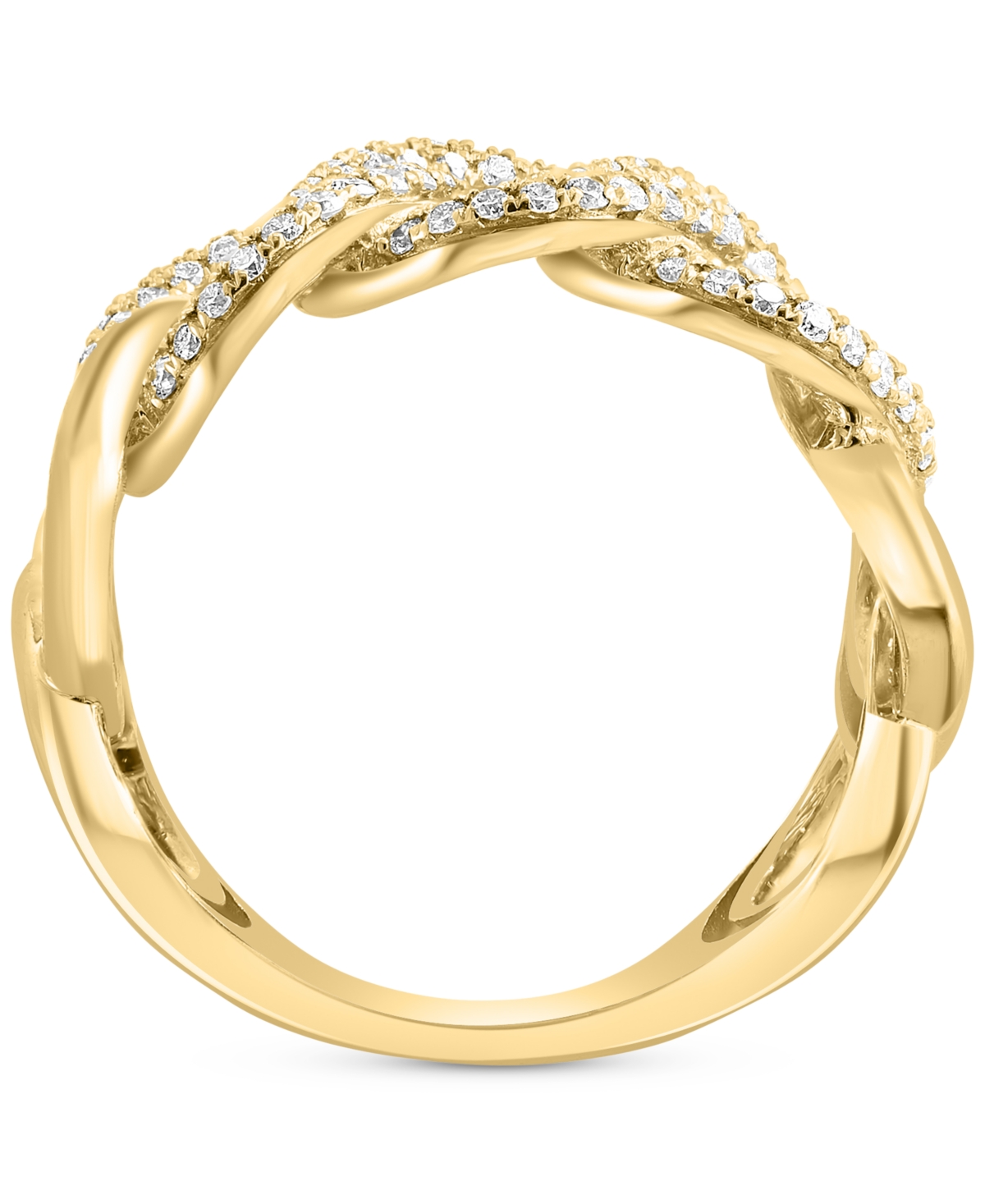 Effy Diamond Wavy Circle Openwork Statement Ring (1-1/20 ct. t.w.) in 14k Gold - 14K Gold