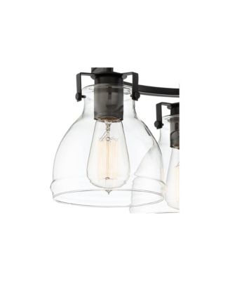 Bronze 3-Light Clear Glass Shade 14.5" Wide Industrial Rustic Farmhouse Fixture Ceiling Light Semi Flush Mount