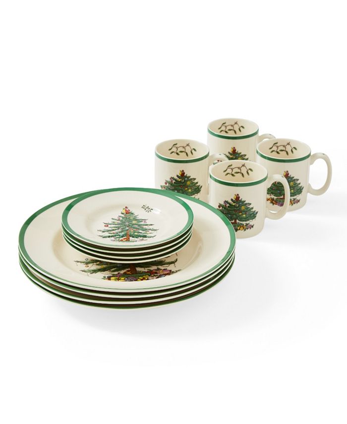Spode Christmas Tree 12 Pc. Dinnerware Set, Service for 4 Macy's