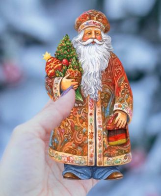 Traveling Santa Wooden Ornaments Set of 3 by G.DeBrekht