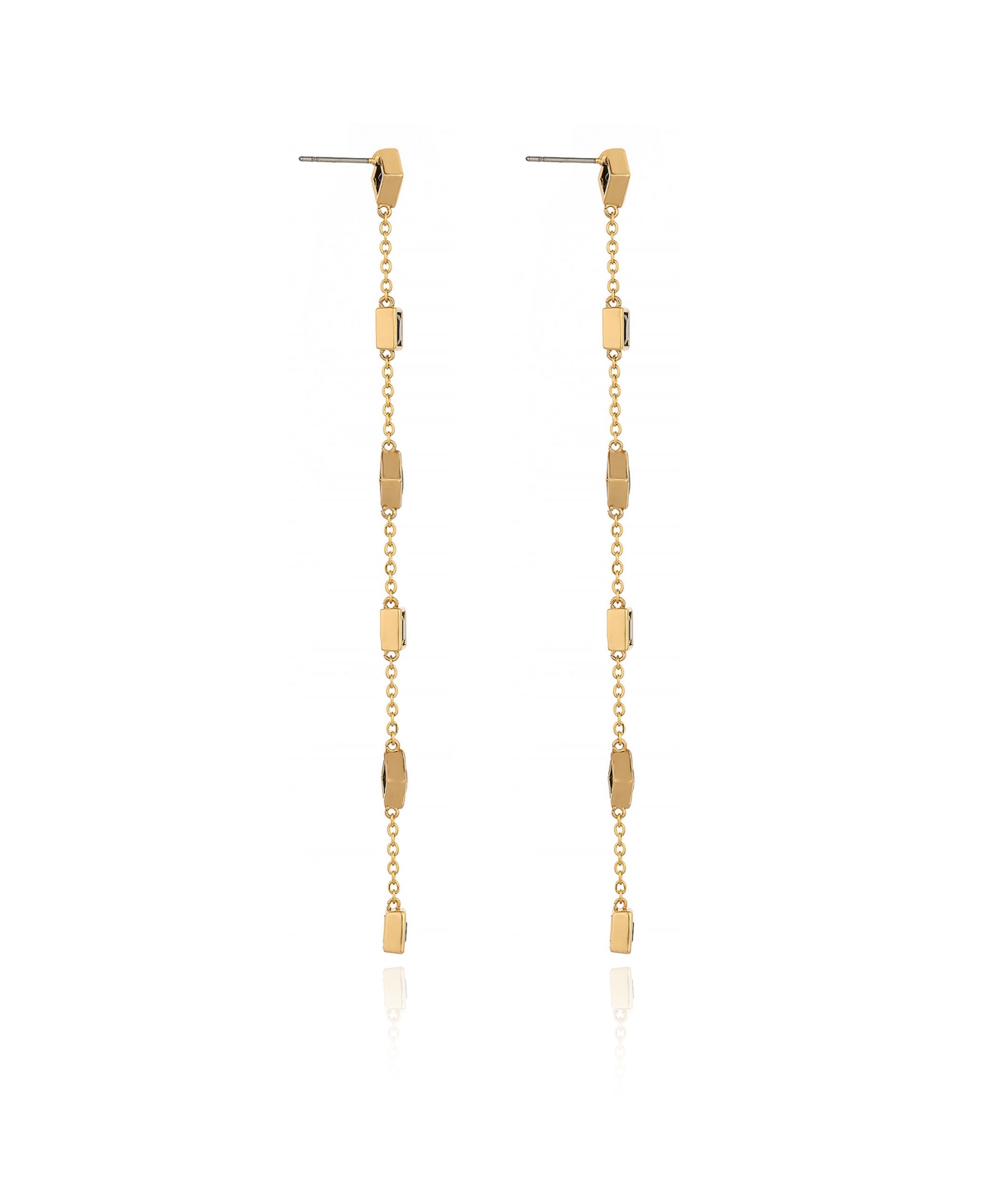 Ettika Geometric Linear 18K Gold Plated Earrings