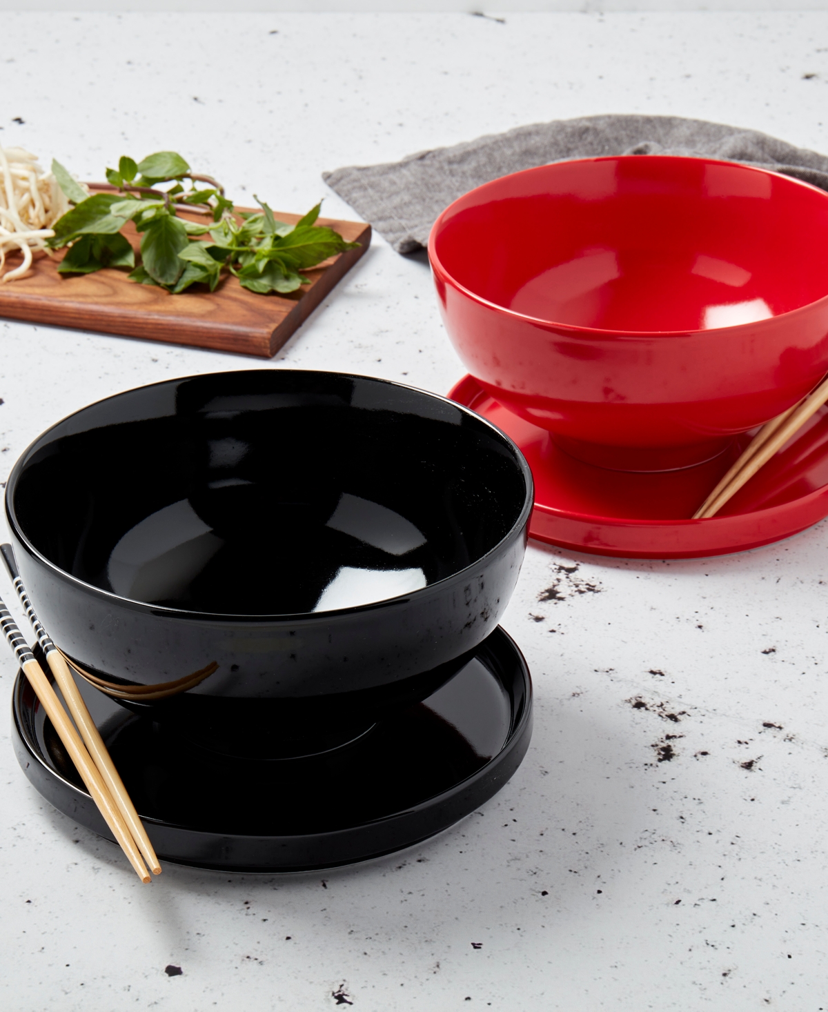 Shop Infuse Asian Ceramic 8 Piece Ramen Bowl Set In Multi