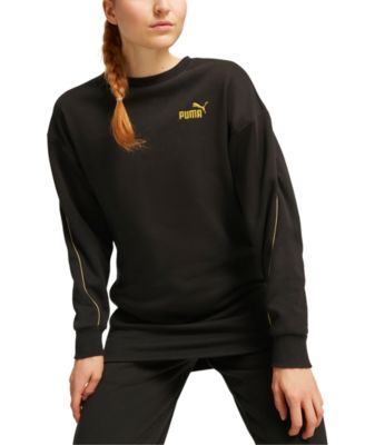 Puma - Women's Piped-Trim Crewneck Logo-Embroidered Sweatshirt
