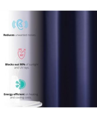 Oxford Room Darkening Curtains for Bedroom, Noise Reduction Thermal Insulated Window Curtain Grommet Panels, Set of 2