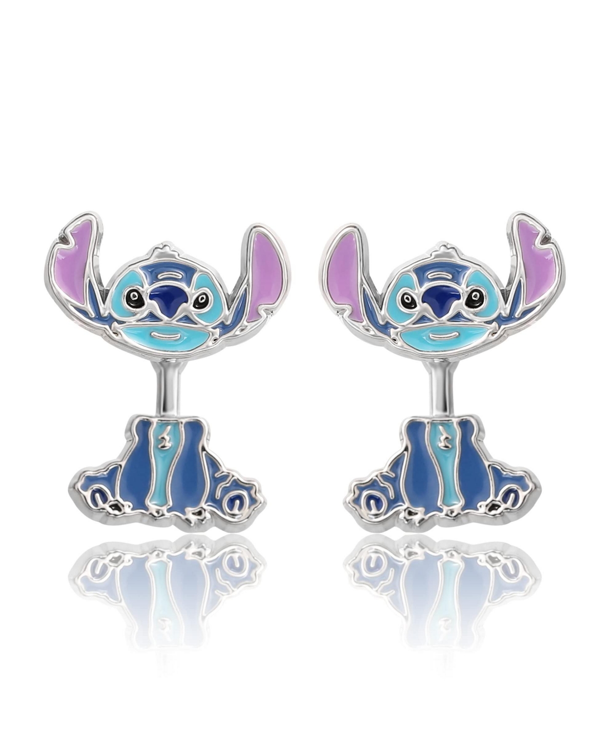 Lilo and Stitch Blue Enamel Stitch Stud Earrings - Open miscellaneous