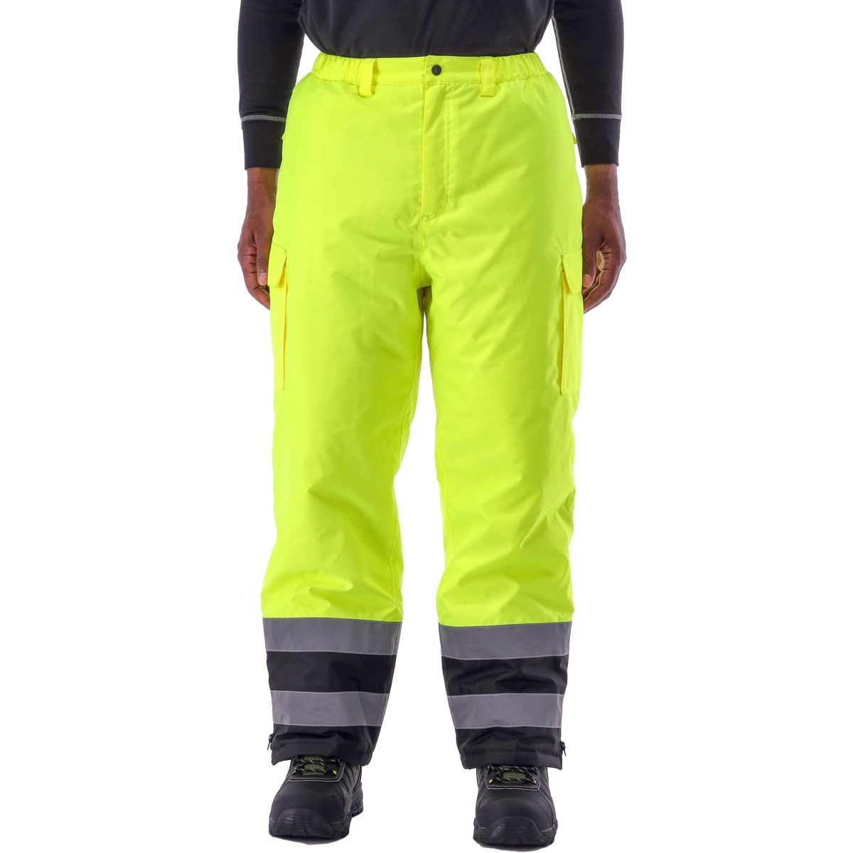 Hi Vis Insulated Waterproof Comfort Stretch Work Pants - Lime