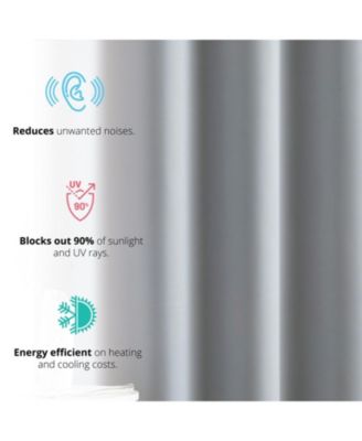 Oxford Room Darkening Curtains for Bedroom, Noise Reduction Thermal Insulated Window Curtain Grommet Panels, Set of 2