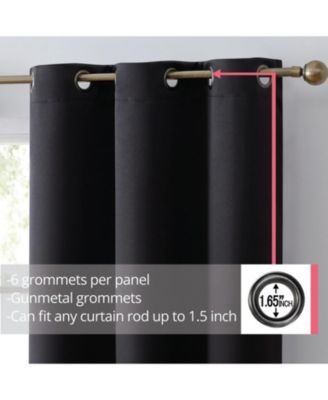 Laurance Full Shaded Blackout Curtains  - Thermal Insulation Light Blocking Home Theater Grommet Window Drapery Basement Curtains, Set of 2