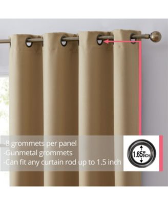 Laurance Full Shaded Blackout Curtains  - Thermal Insulation Light Blocking Home Theater Grommet Window Drapery Basement Curtains, Set of 2