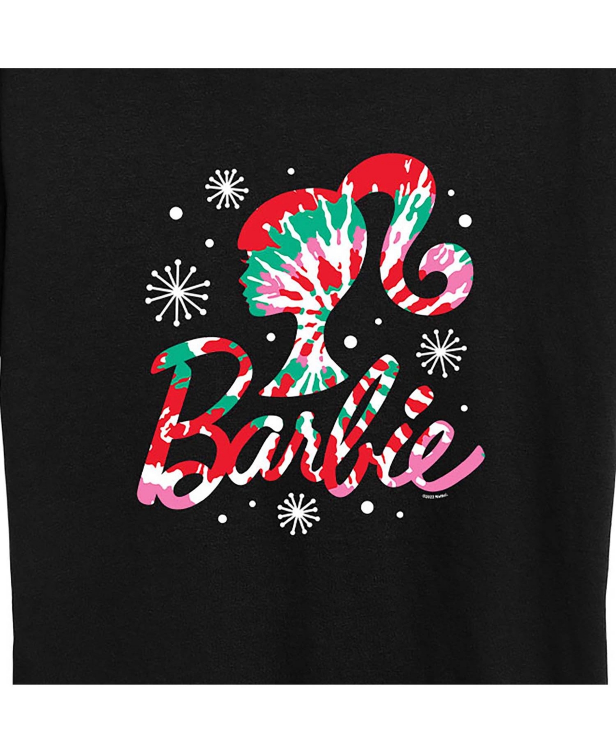 Shop Air Waves Trendy Plus Size Barbie Holiday Graphic T-shirt In Black