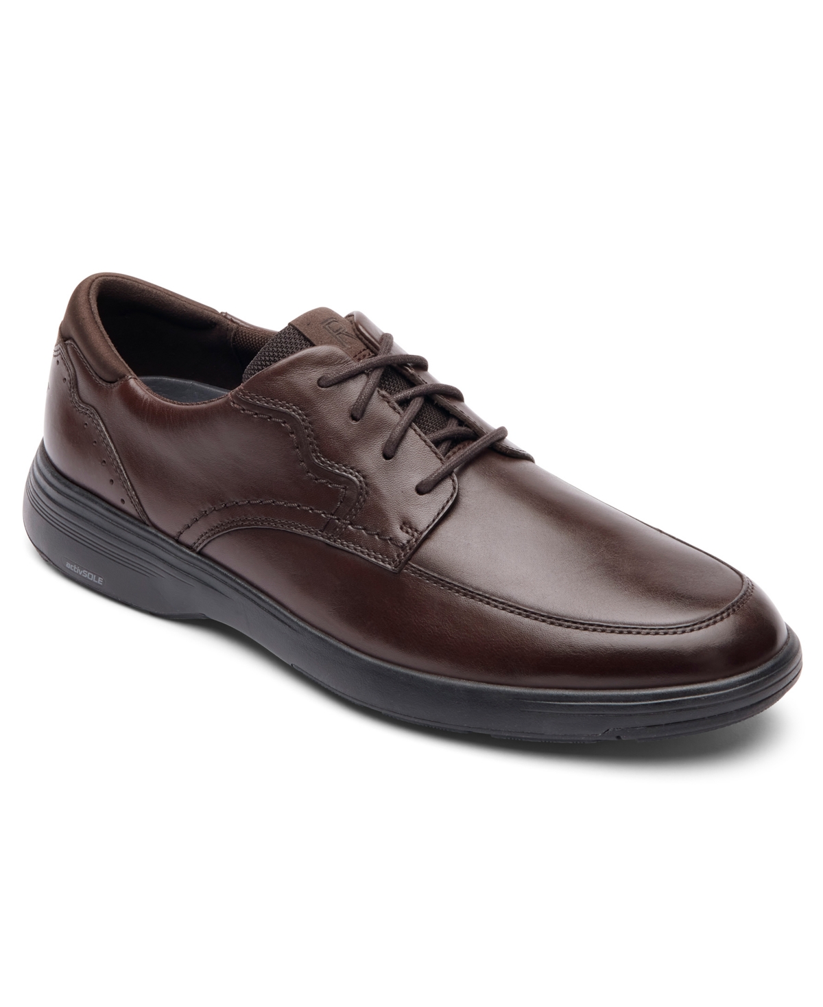 Rockport Men's Noah Apron Toe Lace-up Shoes In Dark Brown