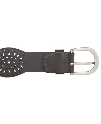 Women's Perforated Scalloped Edge Leather Belt