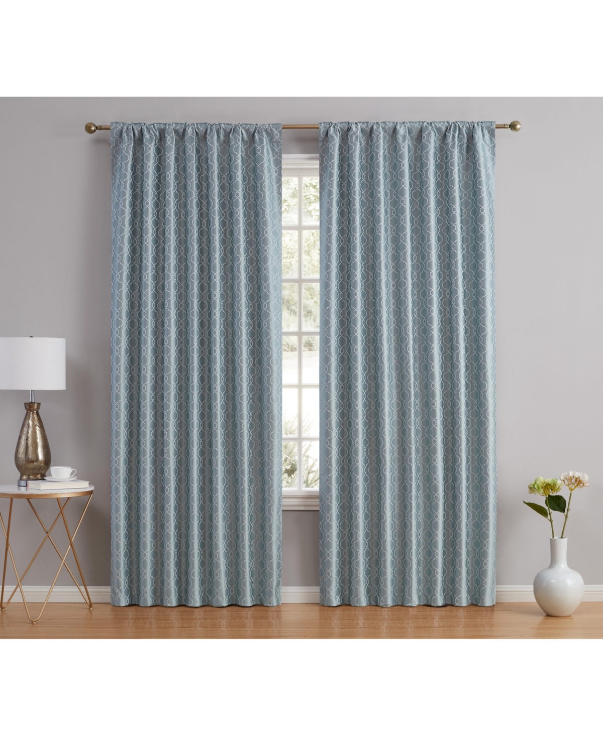 Hlc.me Franklin Moroccan 100% Complete Blackout Thermal Insulated Energy Savings Heat/Cold Blocking Back Tab Rod Pocket Curtain Drapery for Bedroom &