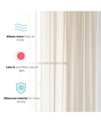 2 Pack Sheer Voile Window Curtain Sheer Panels