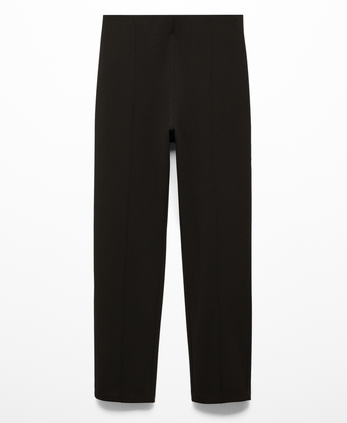 Mango High Waist Pull On Crop Skinny Pants In Black