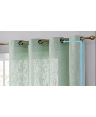 Abbey Faux Linen Textured Semi Sheer Privacy Light Filtering Transparent Thick Half Short Grommet Curtain Valance Topper For Small Windows Livi