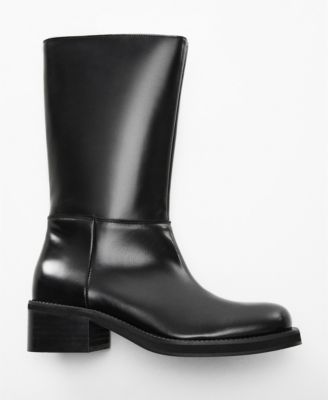 Women's Plain Leather Ankle Boots