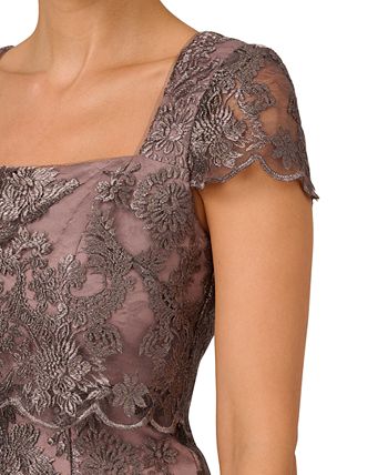 Adrianna papell popover best sale embroidered metallic lace gown