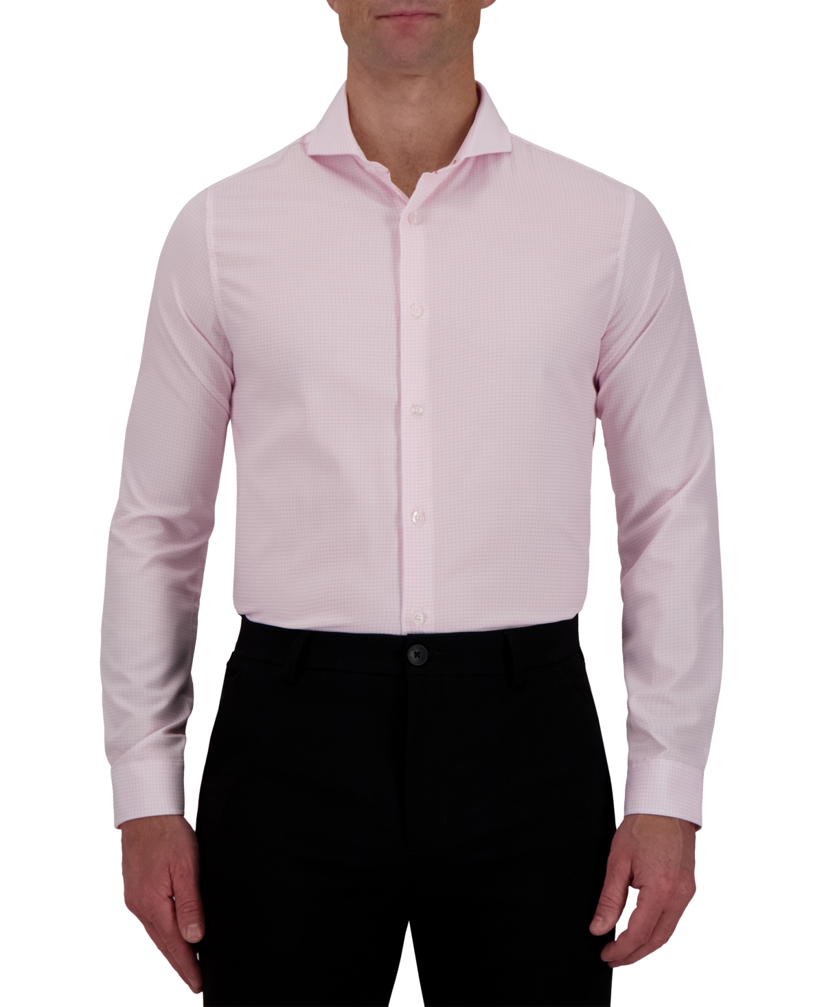 Men's Slim-Fit Check-Print Dress Shirt - Pink