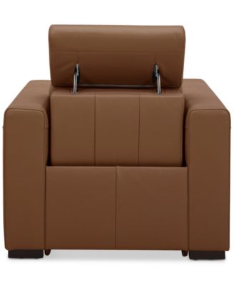 Nevio 39" Leather Power Recliner and Headrest, Created For Macy's