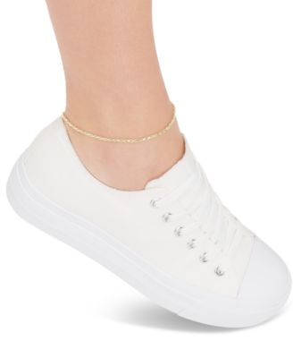 Rope Chain Ankle Bracelet (2mm) in 18k Gold-Plated Sterling Silver or Sterling Silver, Created for Macy's