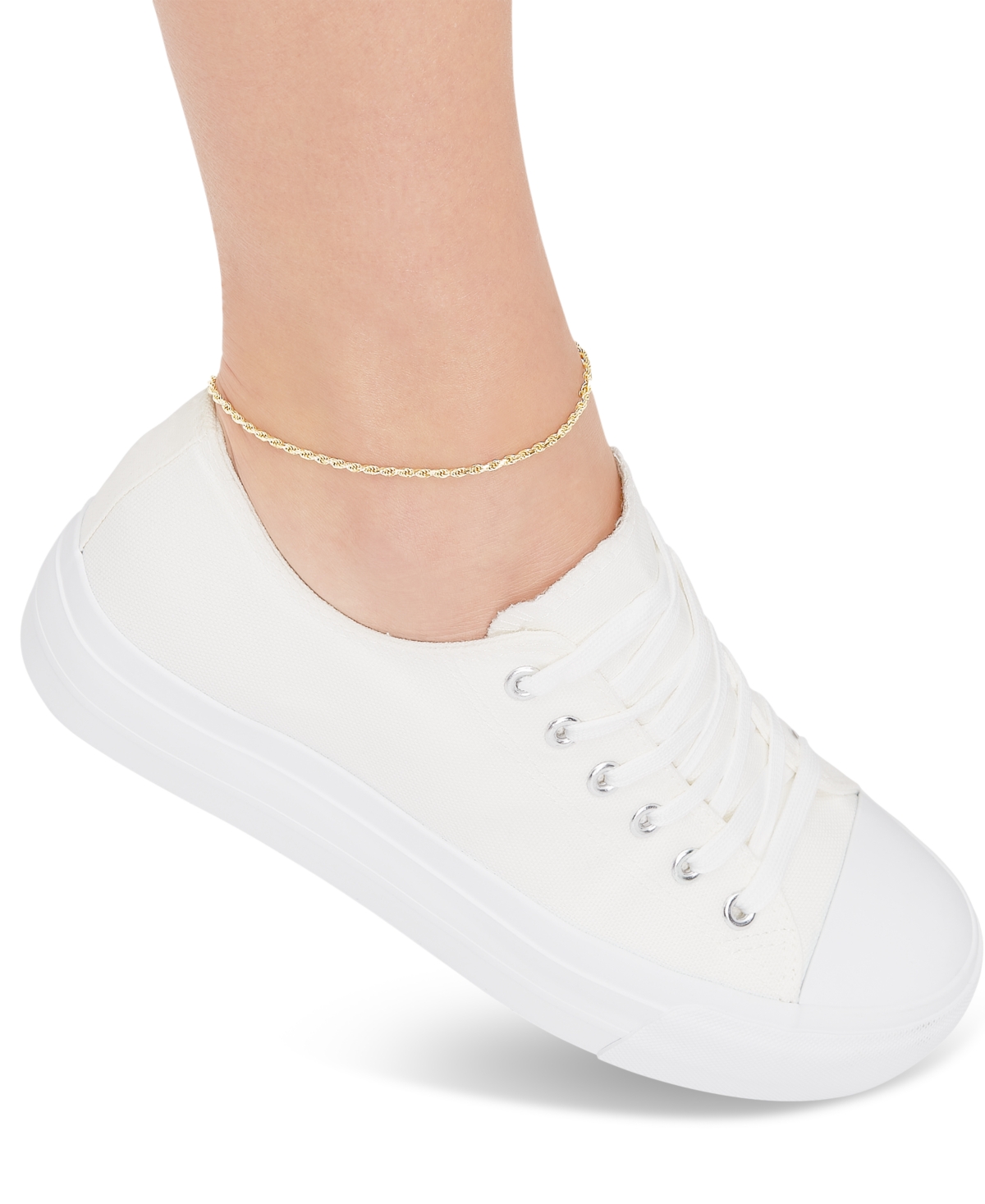 Giani Bernini Rope Chain Ankle Bracelet (2mm) in 18k Gold-Plated Sterling Silver or Sterling Silver, Created for Macy's