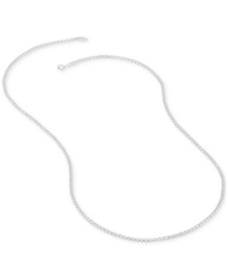 Rounded Box Link 20" Chain Necklace in Sterling Silver or 18k Gold-Plated Over Sterling Silver