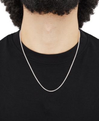 Rounded Box Link 22" Chain Necklace (2mm) in Sterling Silver or 18k Gold-Plated Over Sterling Silver