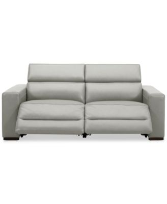 Nevio 82" 2-Pc. Leather Sectional with 2 Power Recliners and Headrests, Created For Macy's