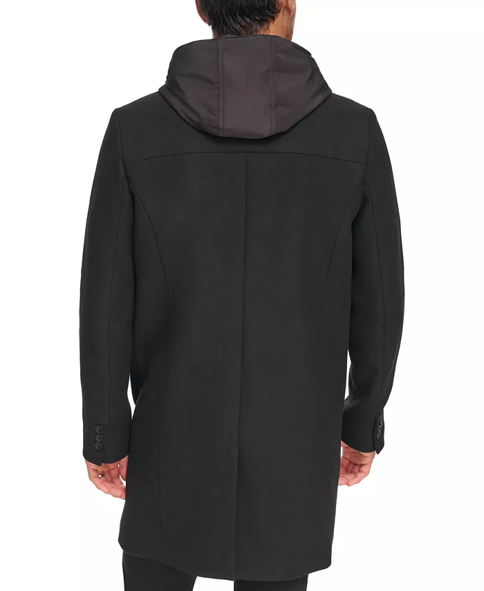 Men's Removable Hood Button Car Coat - thumbnail 9
