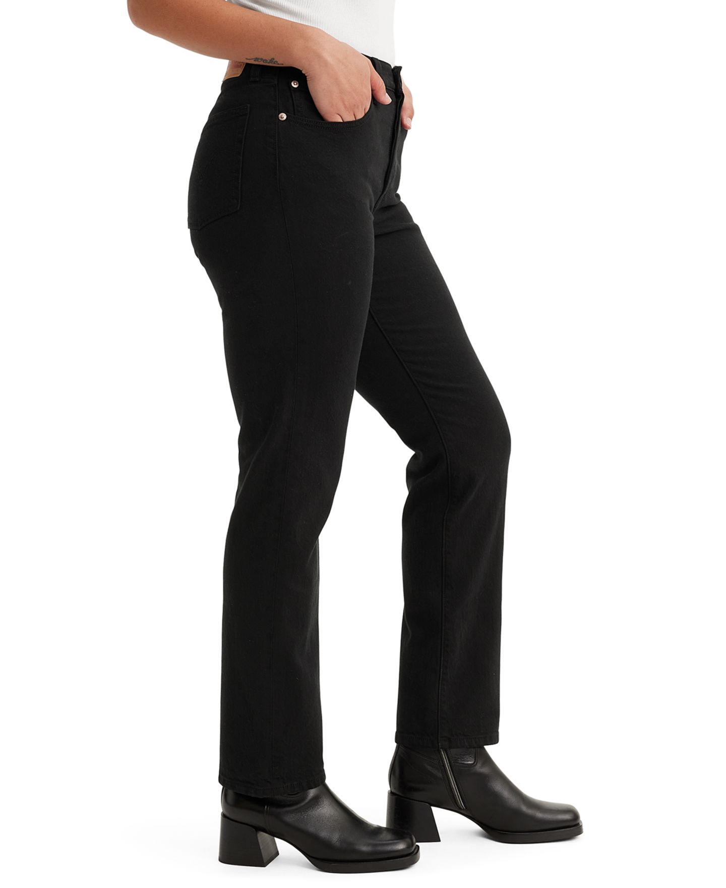 Женские джинсы Levi's 501 Original-Fit Straight-Leg, цвет: Чёрный — фото 3