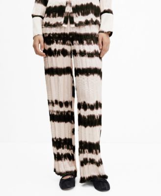 MANGO Women's Tie-Dye Pleated Trousers