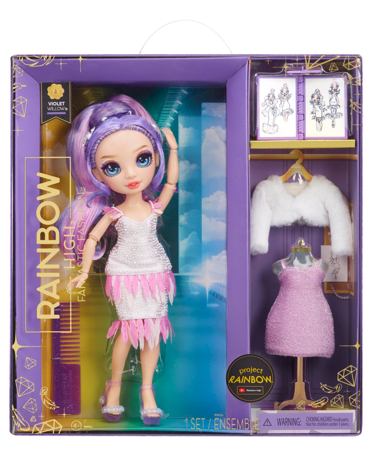 Shop Rainbow High Fantastic Fashion Doll, Violet In Multicolor