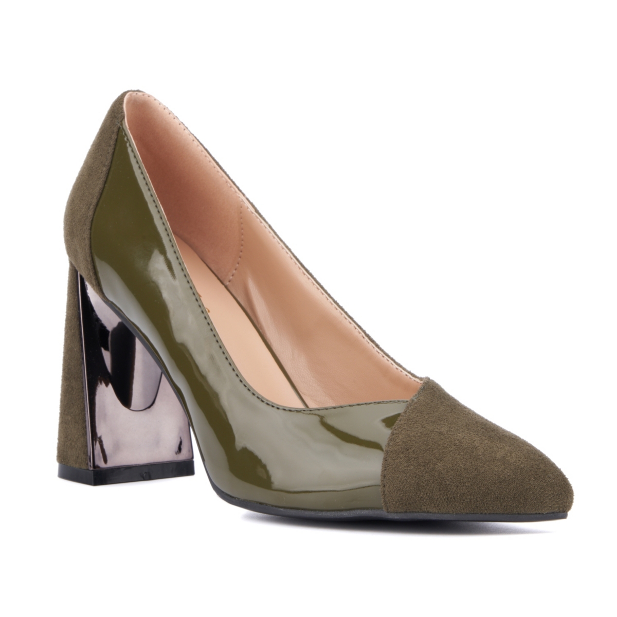 Women's Dahlia Block Heels Pump - Olive