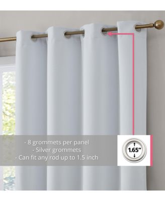 Dakota 100% Complete Blackout Lined Drapery with Double Layer Thermal Insulated Energy Efficient Window Curtain Grommet Panels, Set of 2