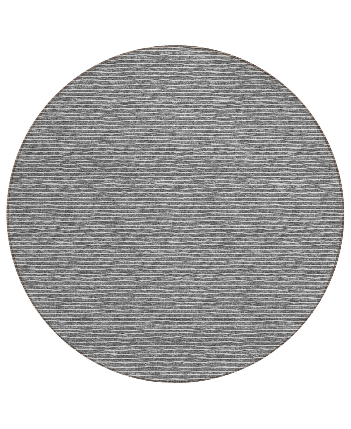 D Style Gatton Washable GTN1 8' x 8' Round Area Rug - Gray