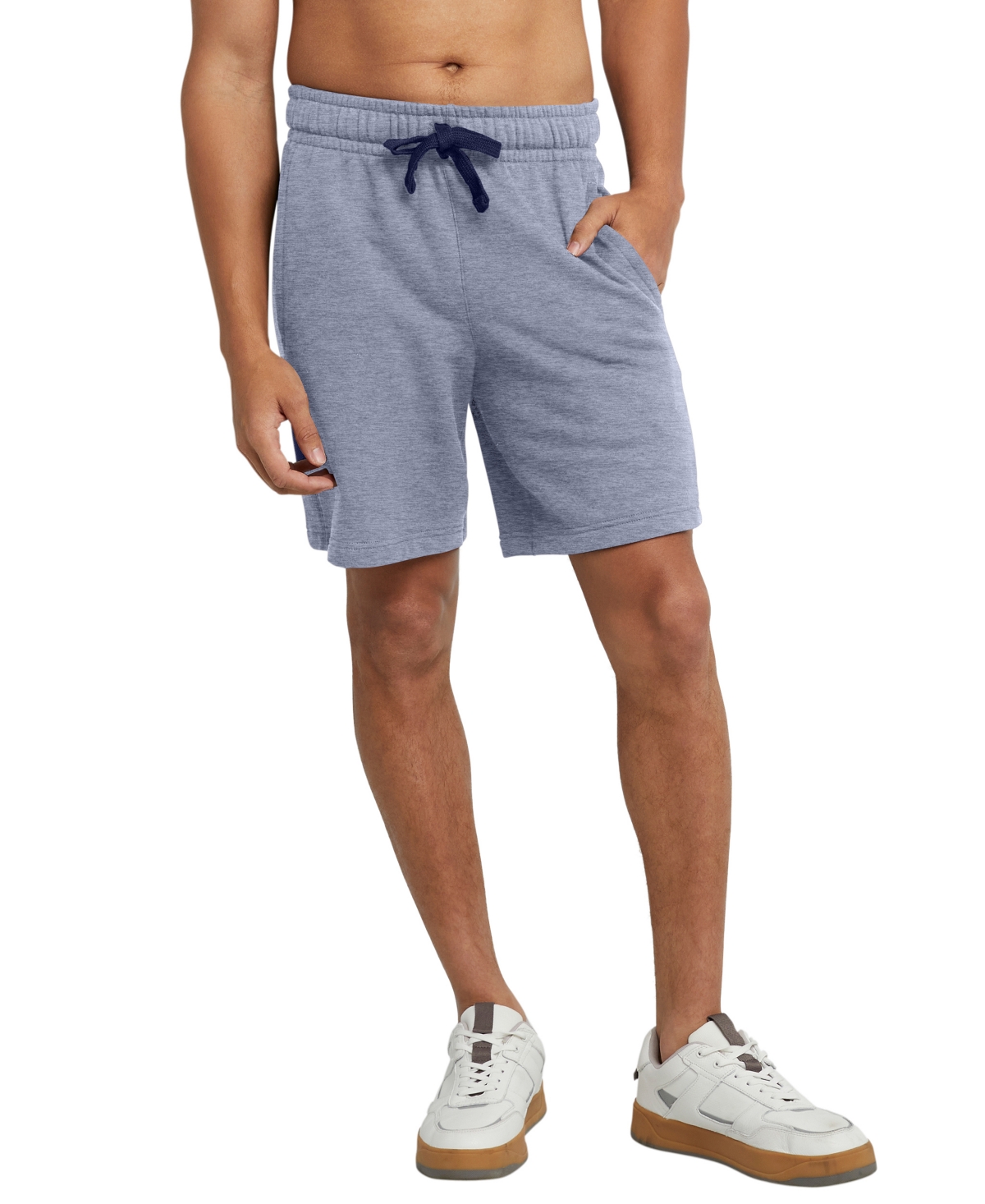 Men's Hanes Originals Fleece Pockets Sweat Shorts - Blue Pe Heather