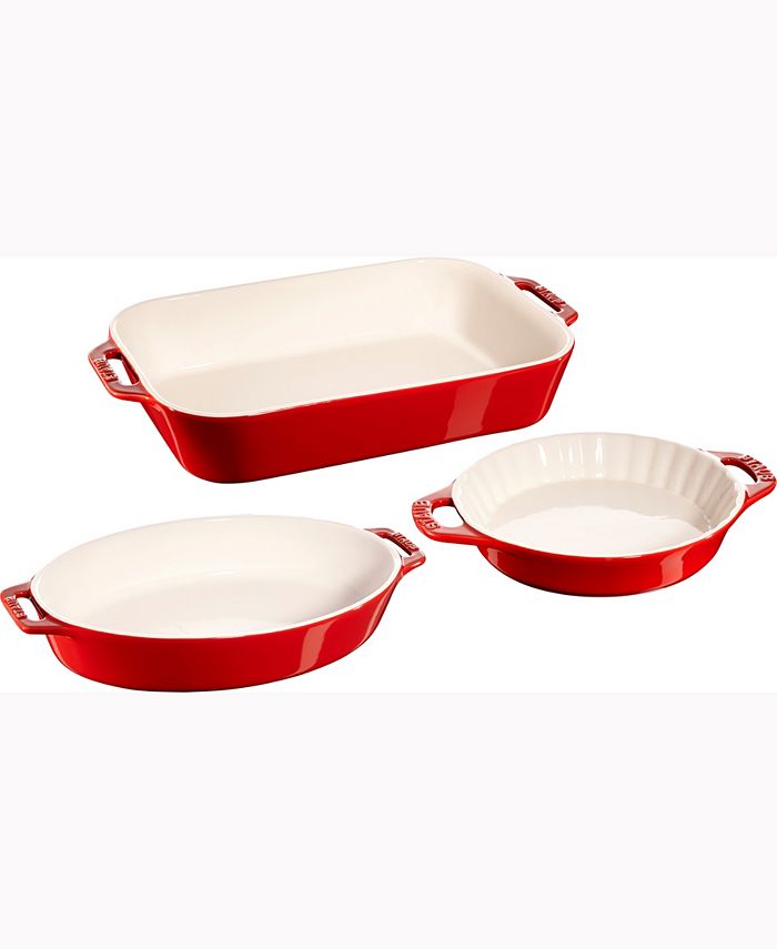 Staub Ceramic 3 Piece Mixed Baking Dish Set Macy's