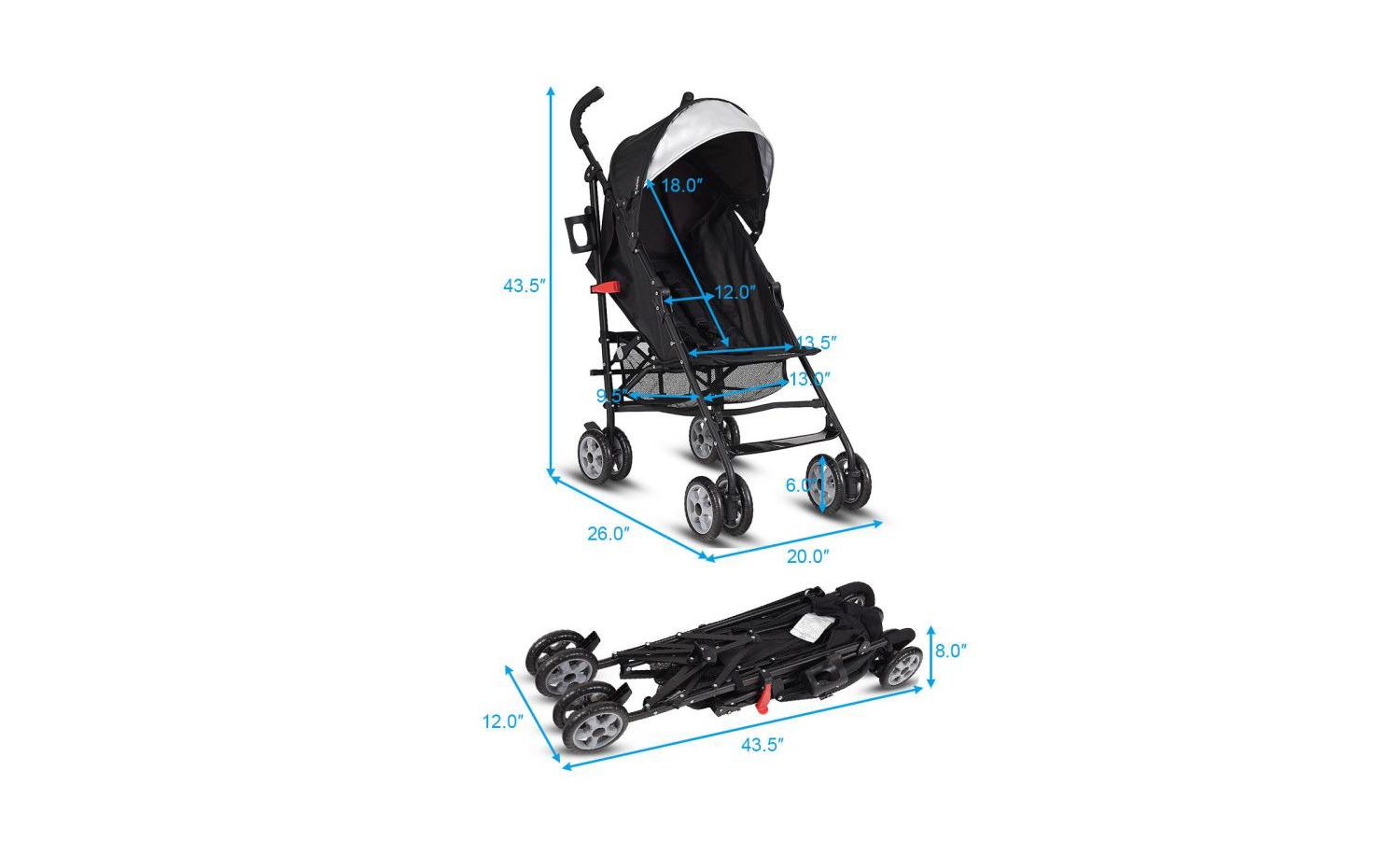 Boys Folding Lightweight Umbrella Travel Stroller