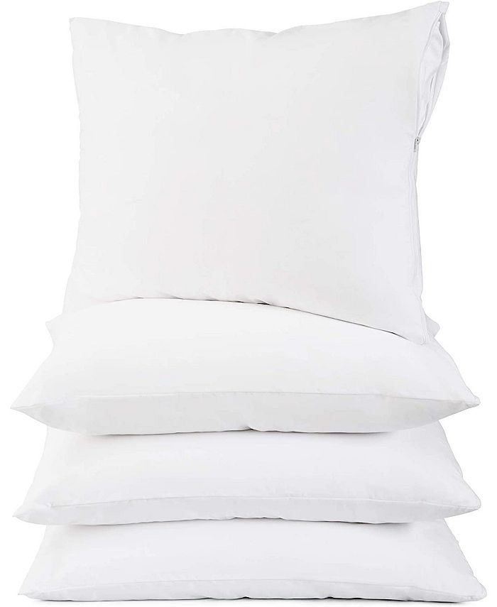 Guardmax Waterproof Zippered Pillow Protector Queen Size 4 Pack