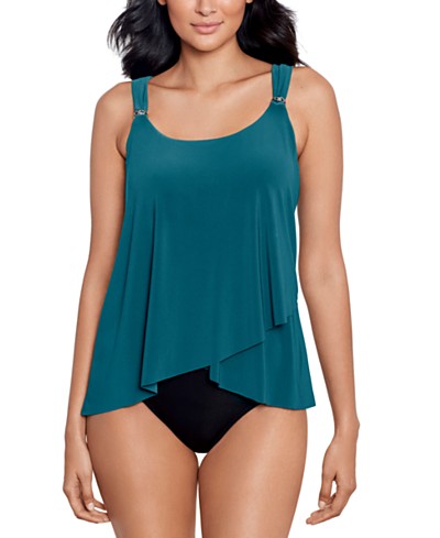 Women's Chlorine Resistant High Neck to One Shoulder Multi Way Tankini  Swimsuit Top