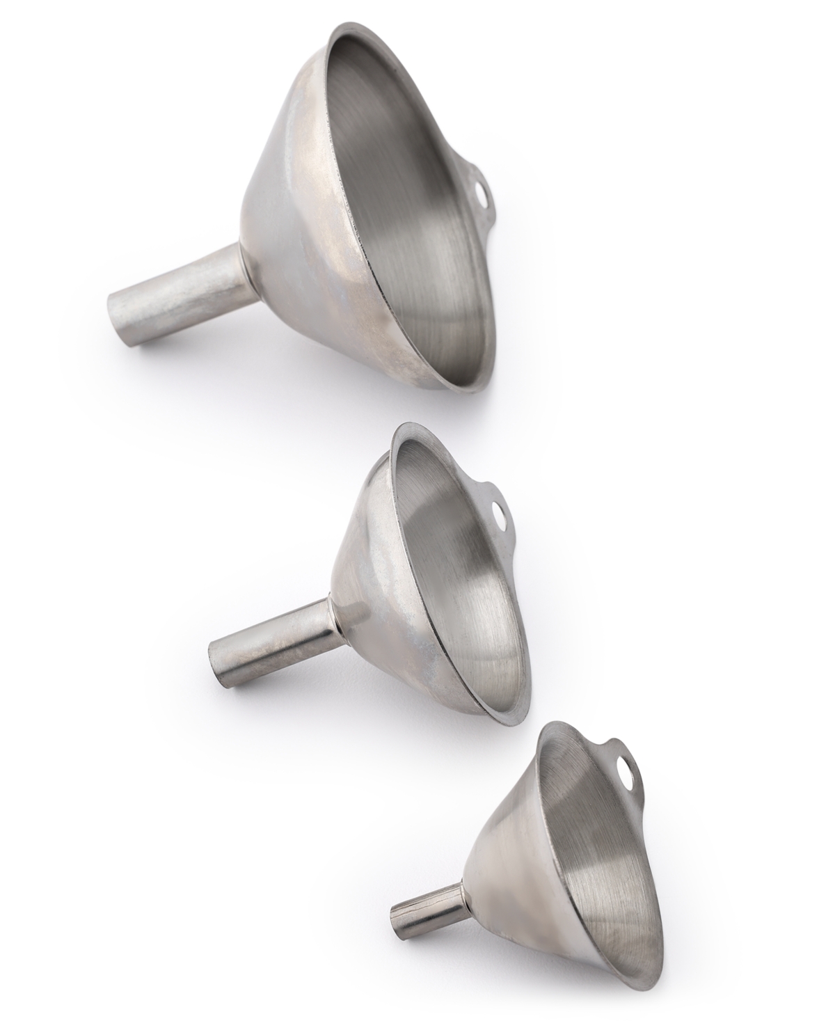 Macy's 3-pc. Stainless Steel Key Ring Funnel Set In No Color