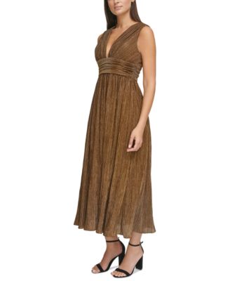 Leopard-print chiffon maxi dress in brown - Ganni
