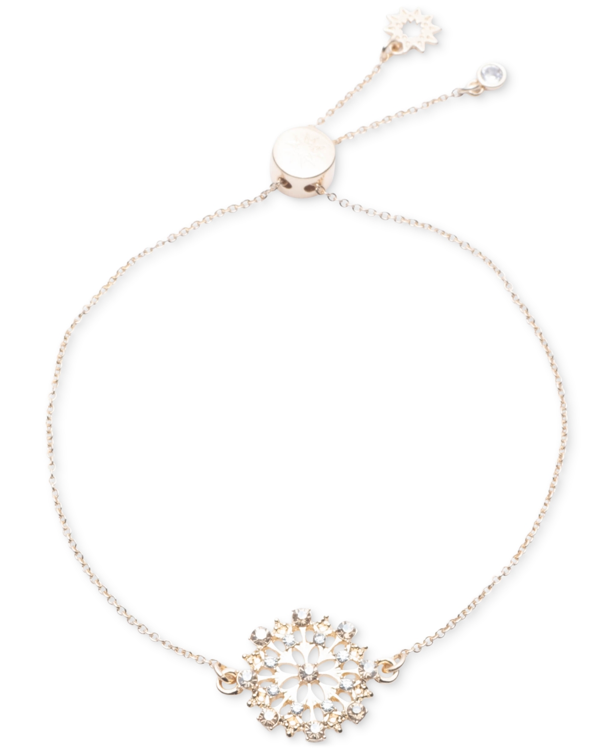 Marchesa Crystal Open Floral Slider Bracelet In Golden