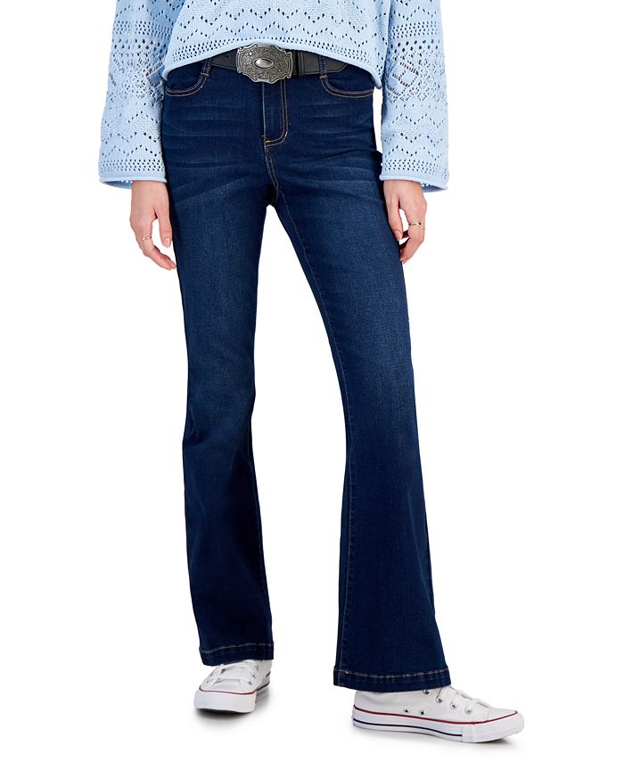 Dollhouse Juniors' HighRise Belted FlareLeg Jeans Macy's