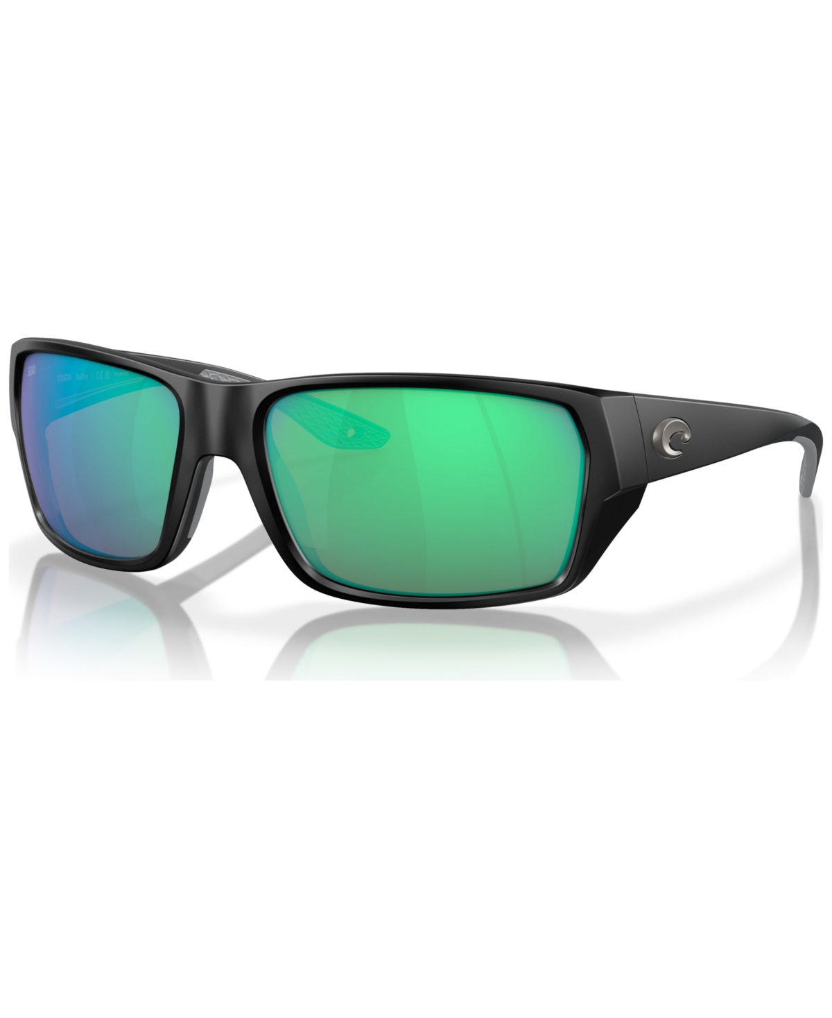 Men's Tailfin Polarized Sunglasses, Mirror 6S9113 - Matte Black