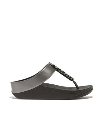 Women's Halo Bead-Circle Metallic Toe-Post Sandals