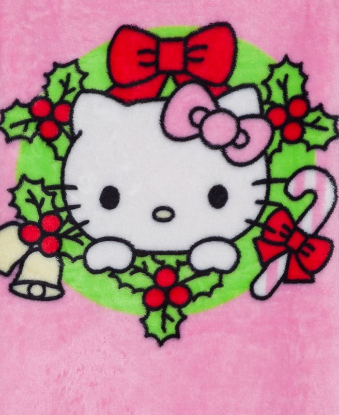 Hello Kitty Big Girls Tween Wreath Long Sleeve Plush Pullover Sweater ...