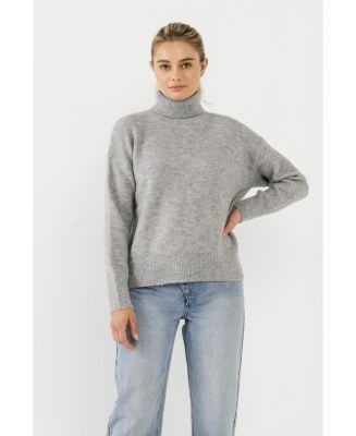 English Factory Women's Turtleneck Long Sleeve Sweater - Macy's