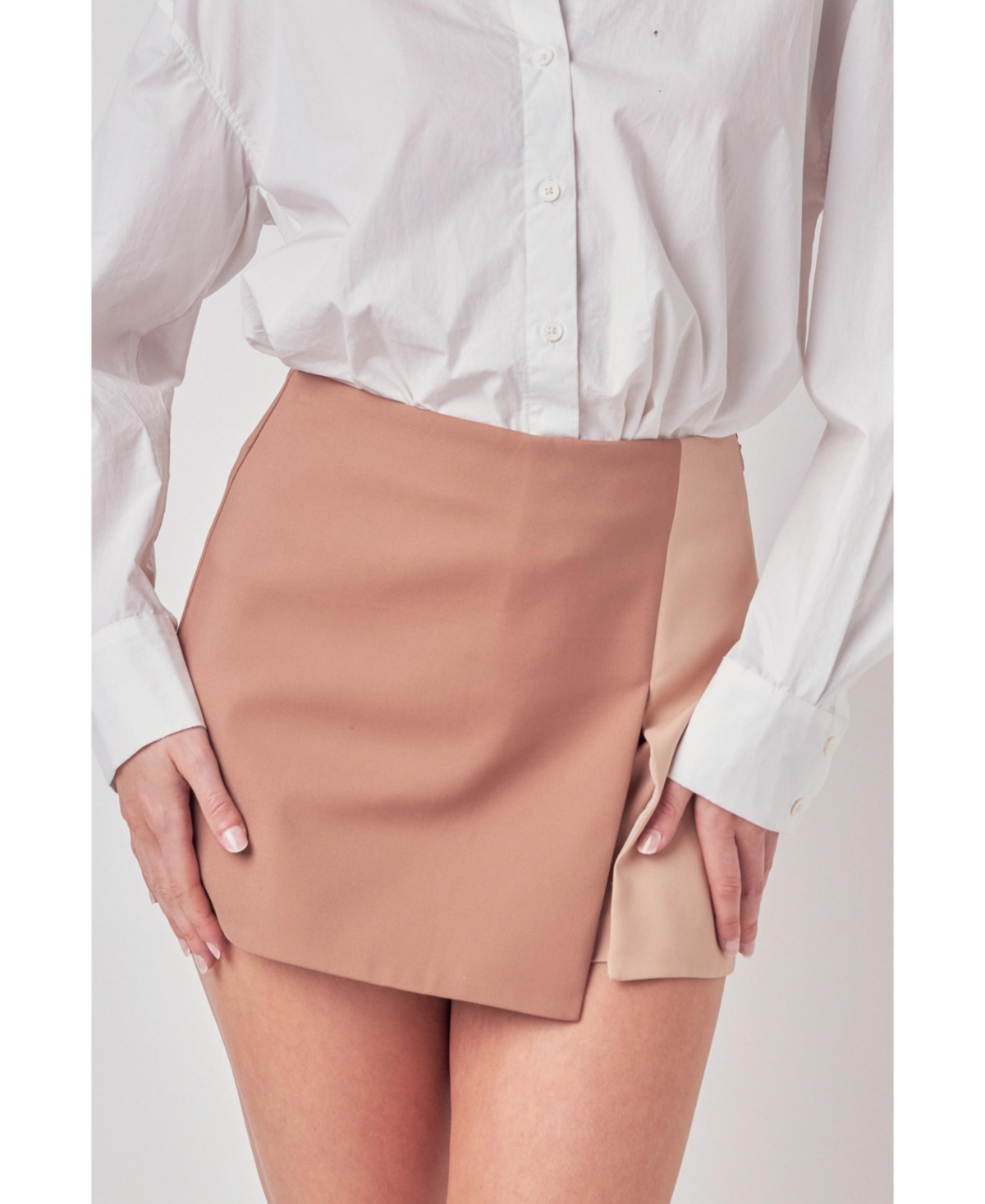 Women's Color block Skort -beige